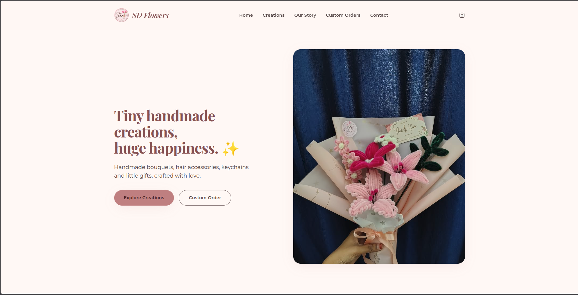SD Flowers commercial website screenshot